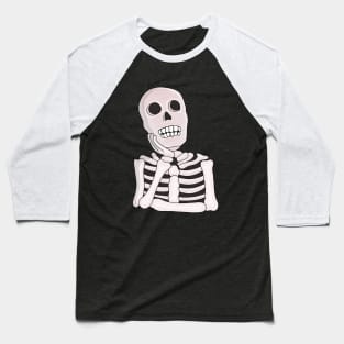 Thoughtful Skull Baseball T-Shirt